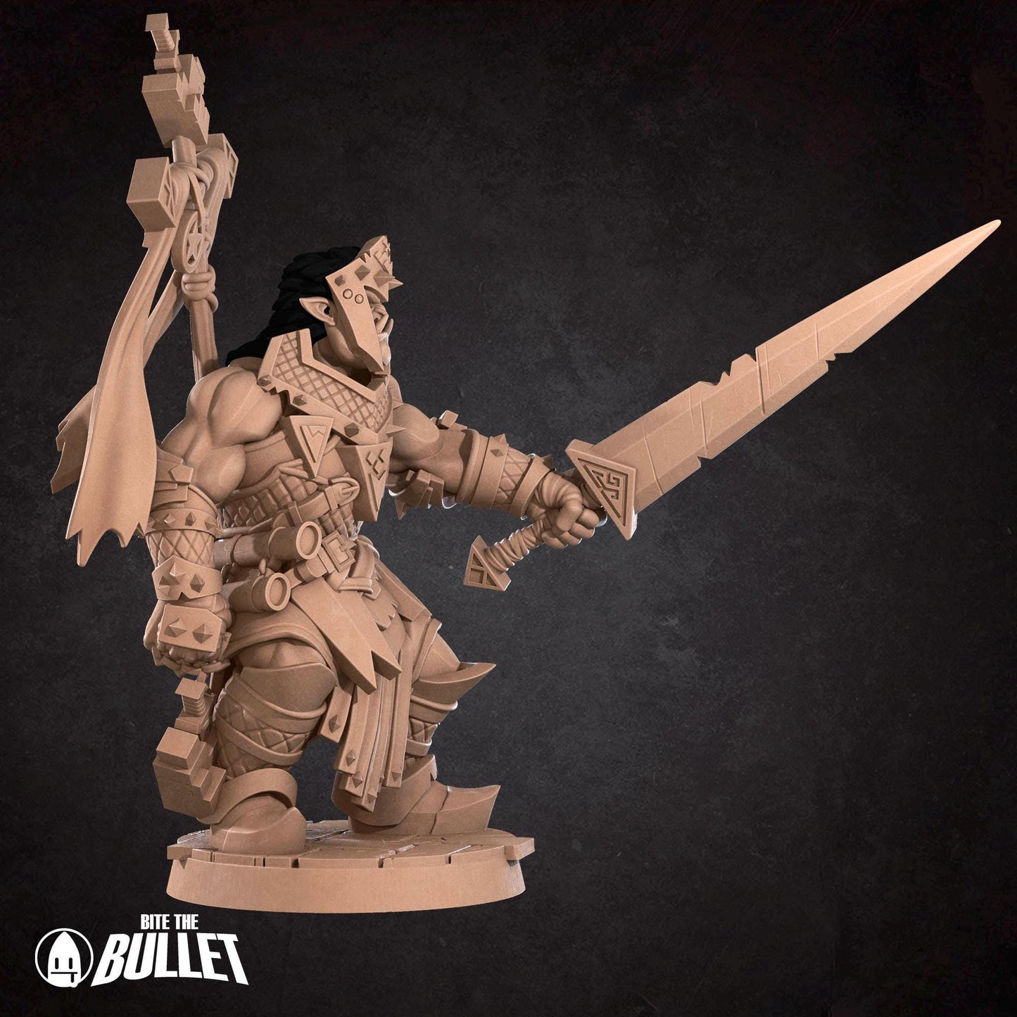 Half-Orc War Priest | Iconic Heroes | Bite The Bullet | 35mm Scale | Resin Printed Tabletop RPG Miniature Figures | DND | 5E