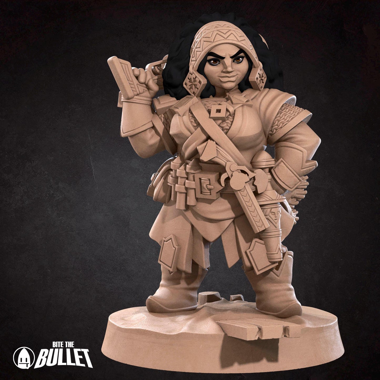 Dwarf Gunslinger | Iconic Heroes | Bite The Bullet | 35mm Scale | Resin Printed Tabletop RPG Miniature Figures | DND | 5E