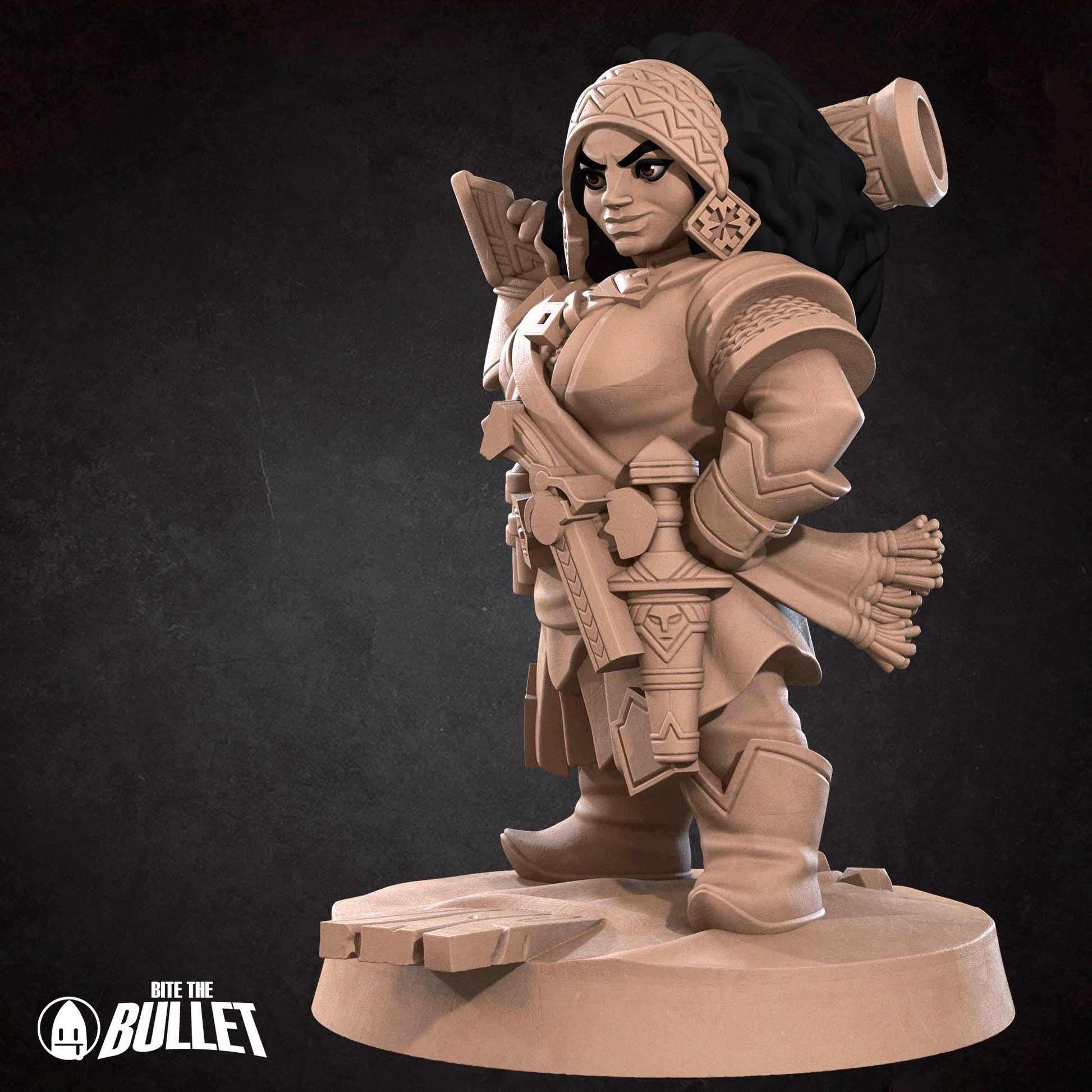 Dwarf Gunslinger | Iconic Heroes | Bite The Bullet | 35mm Scale | Resin Printed Tabletop RPG Miniature Figures | DND | 5E