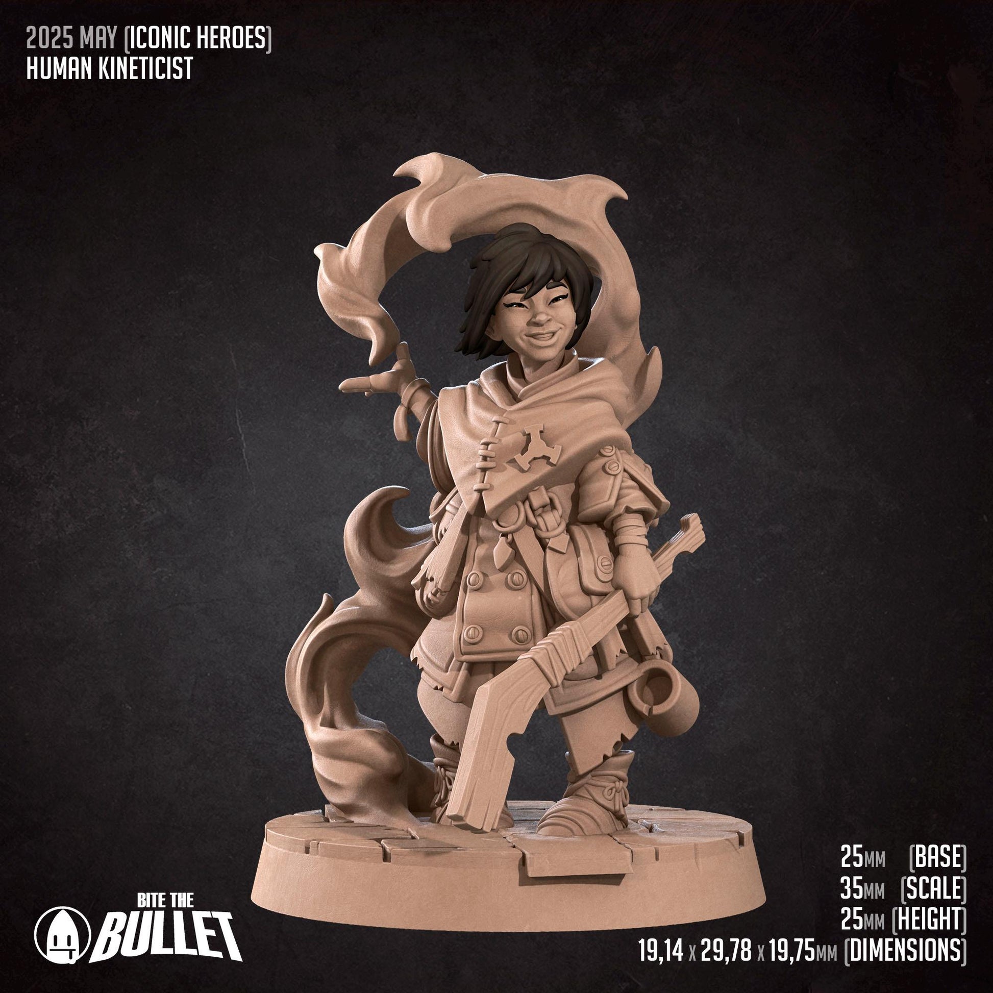 Human Kineticist | Iconic Heroes | Bite The Bullet | 35mm Scale | Resin Printed Tabletop RPG Miniature Figures | DND | 5E