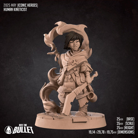 Human Kineticist | Iconic Heroes | Bite The Bullet | 35mm Scale | Resin Printed Tabletop RPG Miniature Figures | DND | 5E