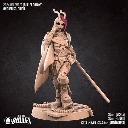 Antlien Solarian | Bullet Galaxy | Bite The Bullet | 35mm Scale | Resin Printed Tabletop RPG Miniature Figures | DND | 5E