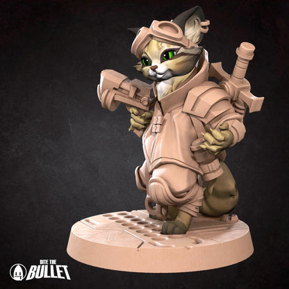 Space Catfolk Vanguard | Bullet Galaxy | Bite The Bullet | 35mm Scale | Resin Printed Tabletop RPG Miniature Figures | DND | 5E