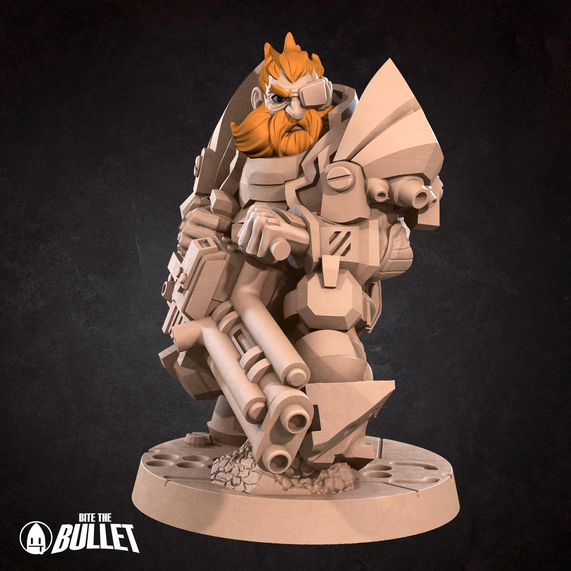 Space Dwarf Soldier | Bullet Galaxy | Bite The Bullet | 35mm Scale | Resin Printed Tabletop RPG Miniature Figures | DND | 5E