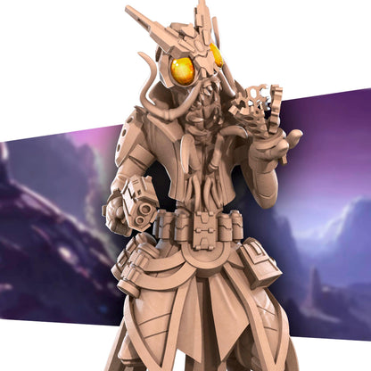 Space Locust Technomancer | Bullet Galaxy | Bite The Bullet | 35mm Scale | Resin Printed Tabletop RPG Miniature Figures | DND | 5E