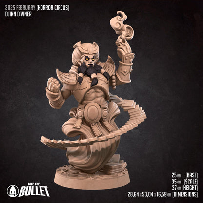Djinn Diviner | Horror Circus | Bite The Bullet | 35mm Scale | Resin Printed Tabletop RPG Miniature Figures | DND | 5E