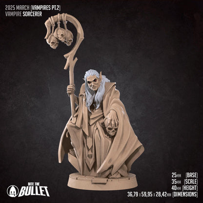 Vampire Sorcerer | Vampires Pt. 2 | Bite The Bullet | 35mm Scale | Resin Printed Tabletop RPG Miniature Figures | DND | 5E