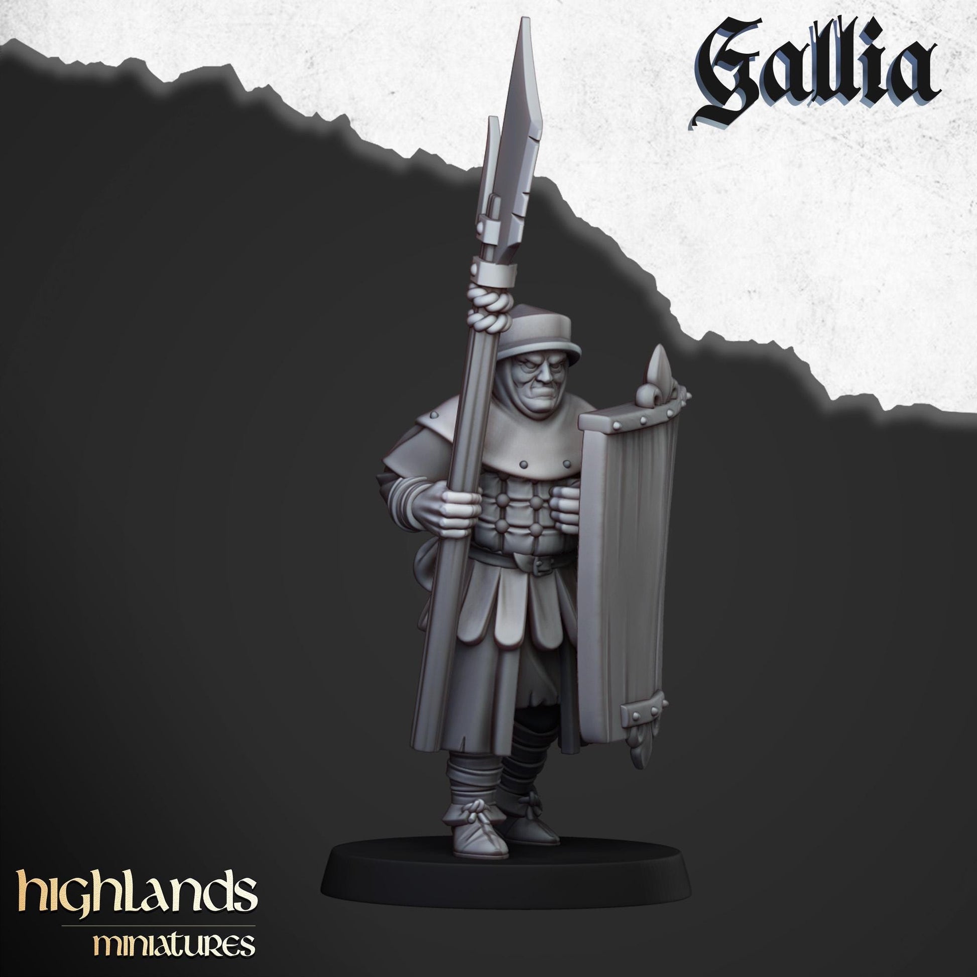 Gallia Men At Arms | Gallia | Highland Miniatures | 32mm Scale Resin Tabletop RPG Figures for Roleplaying and Wargaming