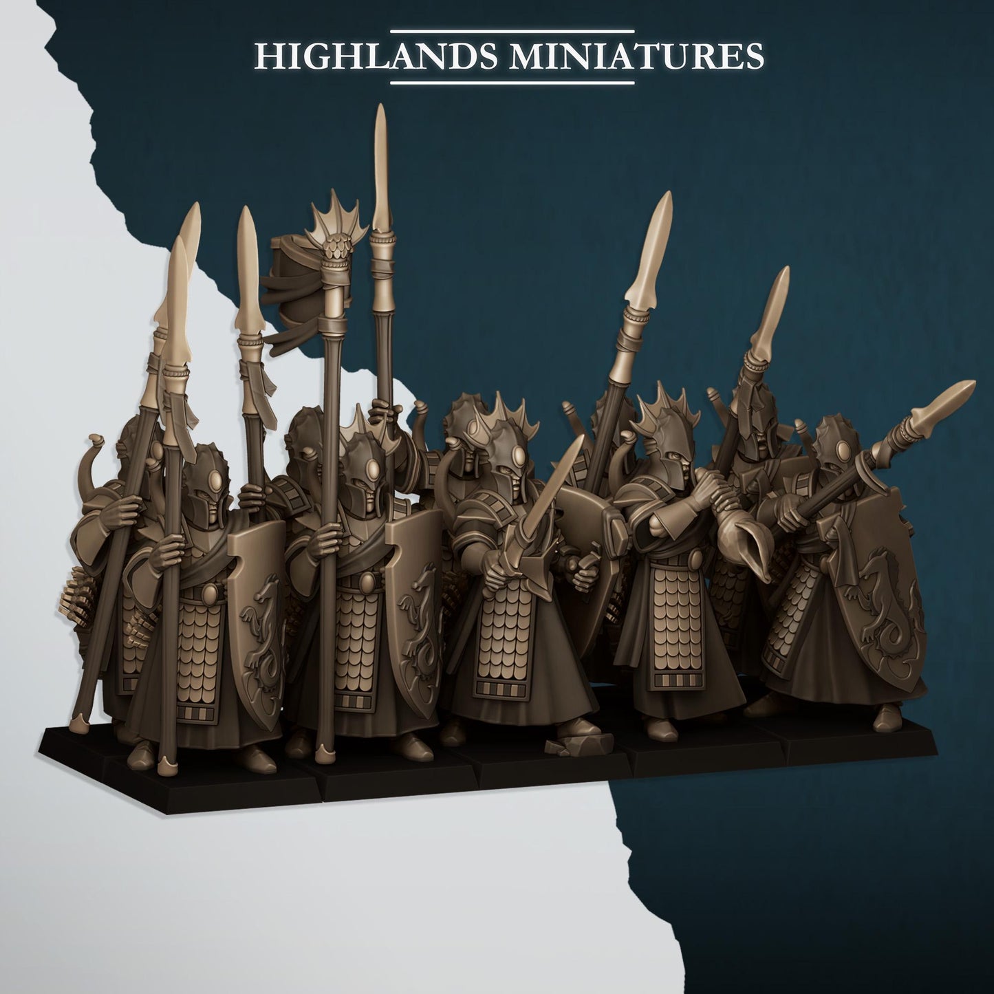 Aegean Sea Guard | Aegean Elves | Highland Miniatures | 32mm Scale Resin Tabletop RPG Figures for Roleplaying and Wargaming