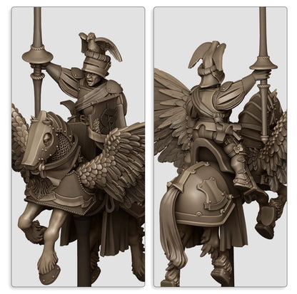 Sunland General On Pegasus | Sunland | Highland Miniatures | 32mm Scale Resin Tabletop RPG Figures for Roleplaying and Wargaming