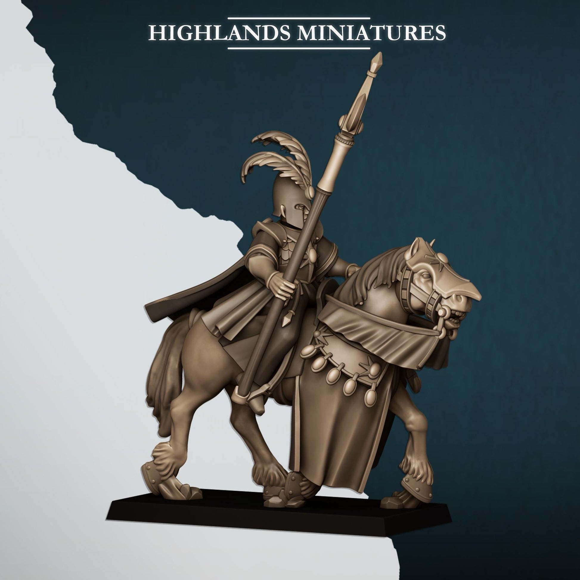 Mounted Aegean Elf Mage | Aegean Elves | Highland Miniatures | 32mm Scale Resin Tabletop RPG Figures for Roleplaying and Wargaming