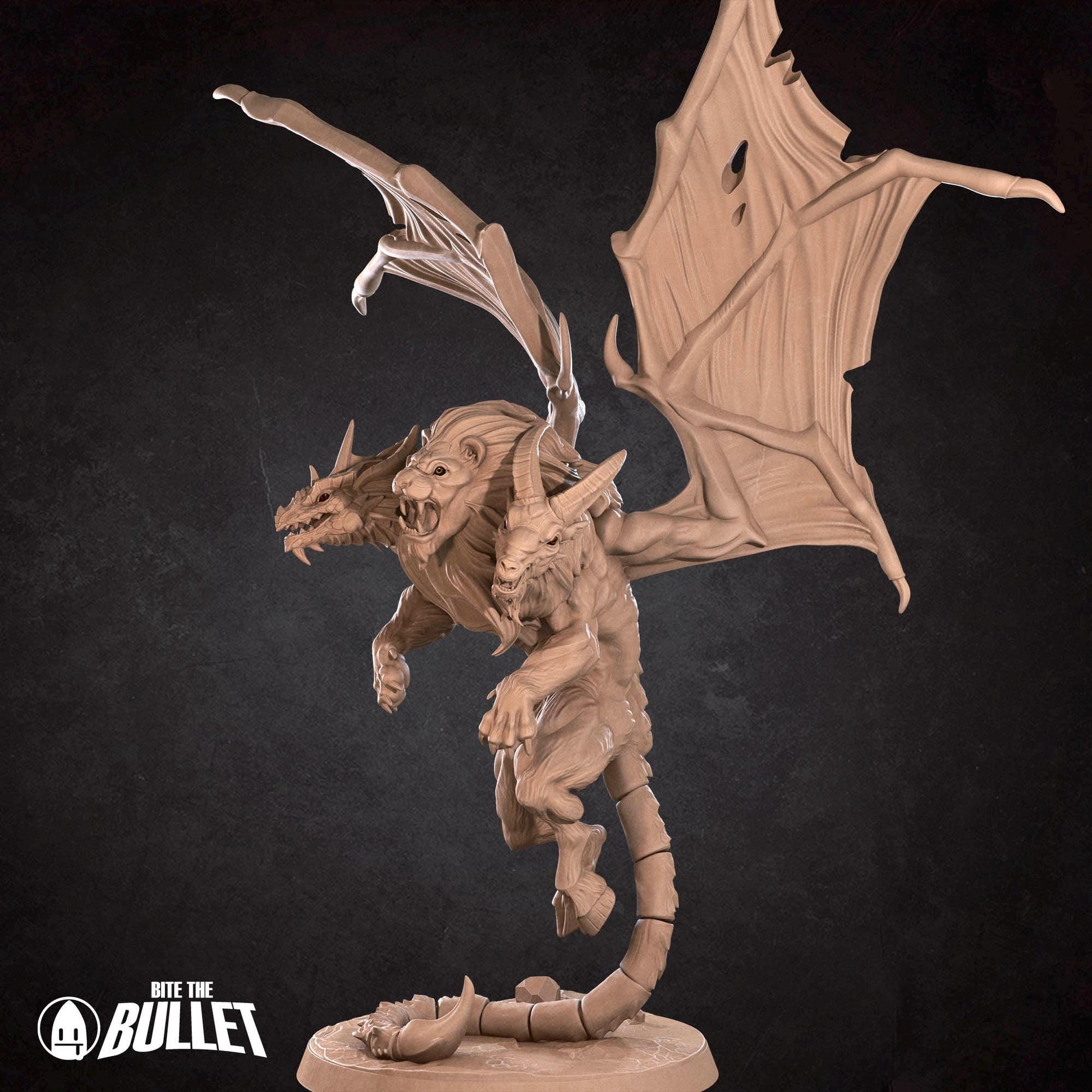 Chimera | Iconic Monsters | Bite The Bullet | 35mm Scale | Resin Printed Tabletop RPG Miniature Figures | DND | 5E