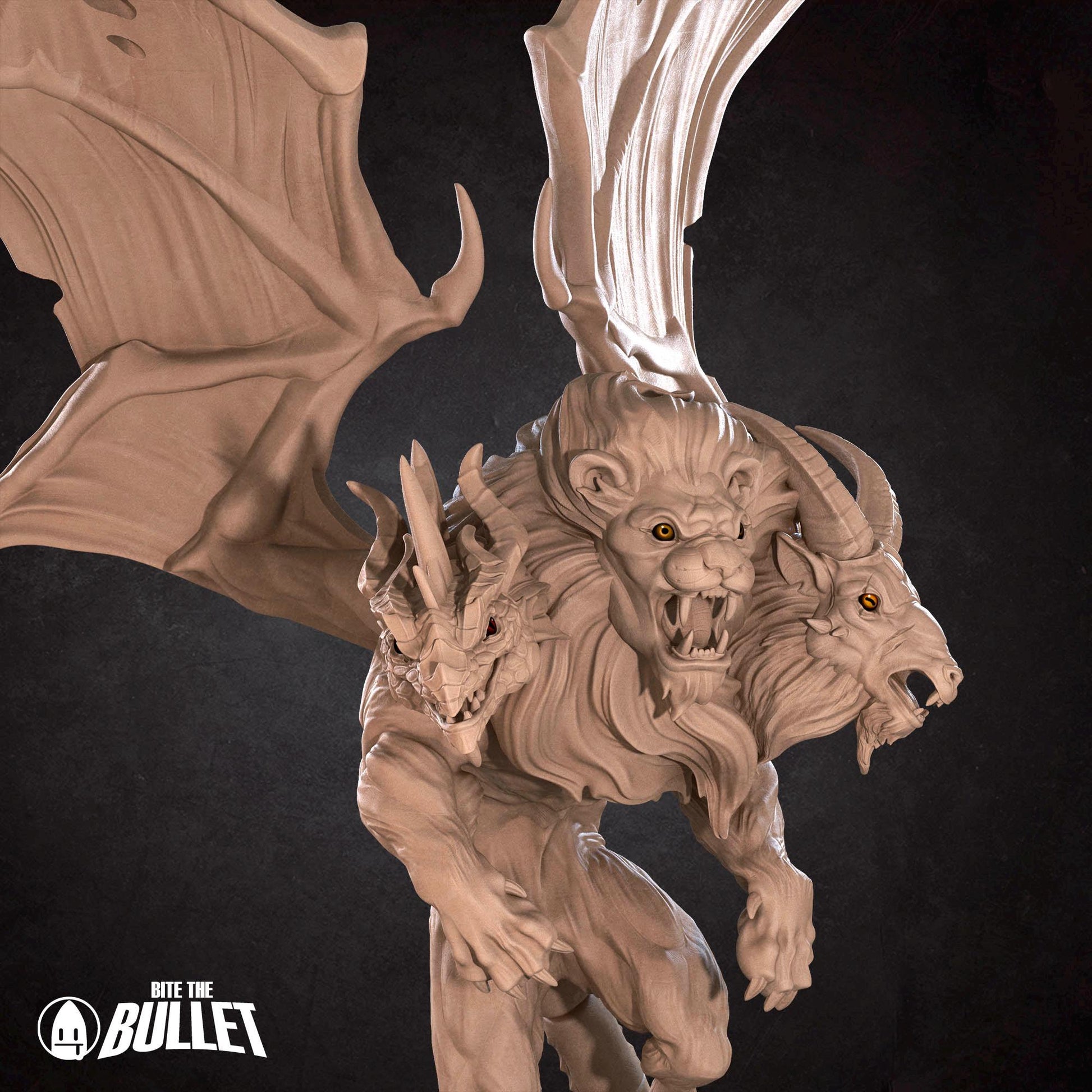 Chimera | Iconic Monsters | Bite The Bullet | 35mm Scale | Resin Printed Tabletop RPG Miniature Figures | DND | 5E
