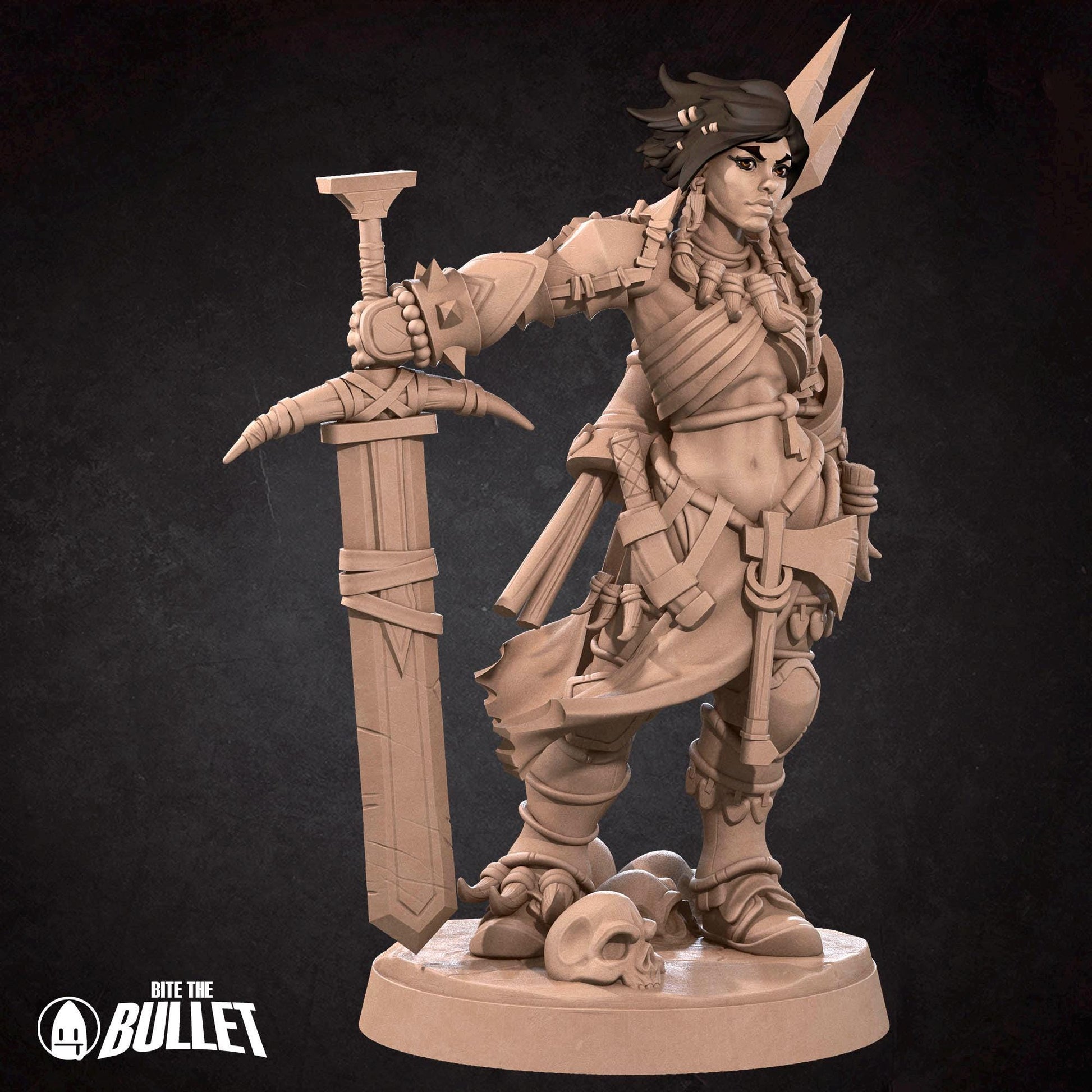 Human Barbarian | Iconic Heroes | Bite The Bullet | 35mm Scale | Resin Printed Tabletop RPG Miniature Figures | DND | 5E