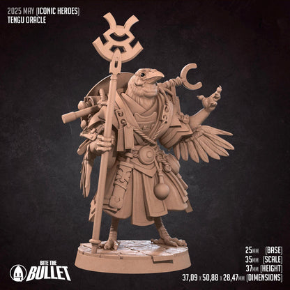 Tengu Oracle | Iconic Heroes | Bite The Bullet | 35mm Scale | Resin Printed Tabletop RPG Miniature Figures | DND | 5E