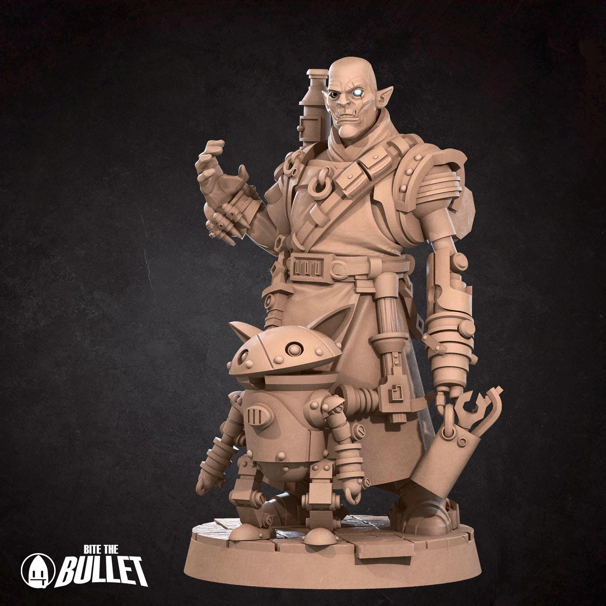 Half-Orc Inventor | Iconic Heroes | Bite The Bullet | 35mm Scale | Resin Printed Tabletop RPG Miniature Figures | DND | 5E