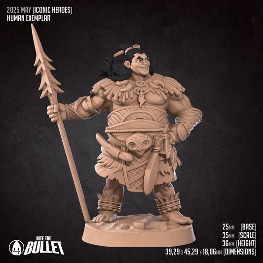 Human Exemplar | Iconic Heroes | Bite The Bullet | 35mm Scale | Resin Printed Tabletop RPG Miniature Figures | DND | 5E