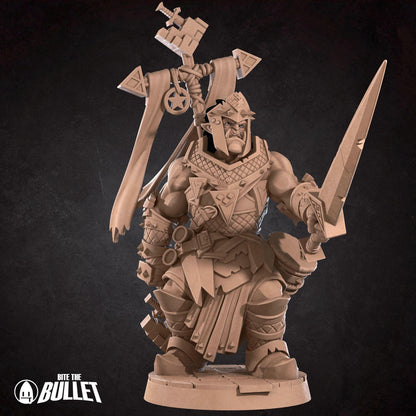 Half-Orc War Priest | Iconic Heroes | Bite The Bullet | 35mm Scale | Resin Printed Tabletop RPG Miniature Figures | DND | 5E