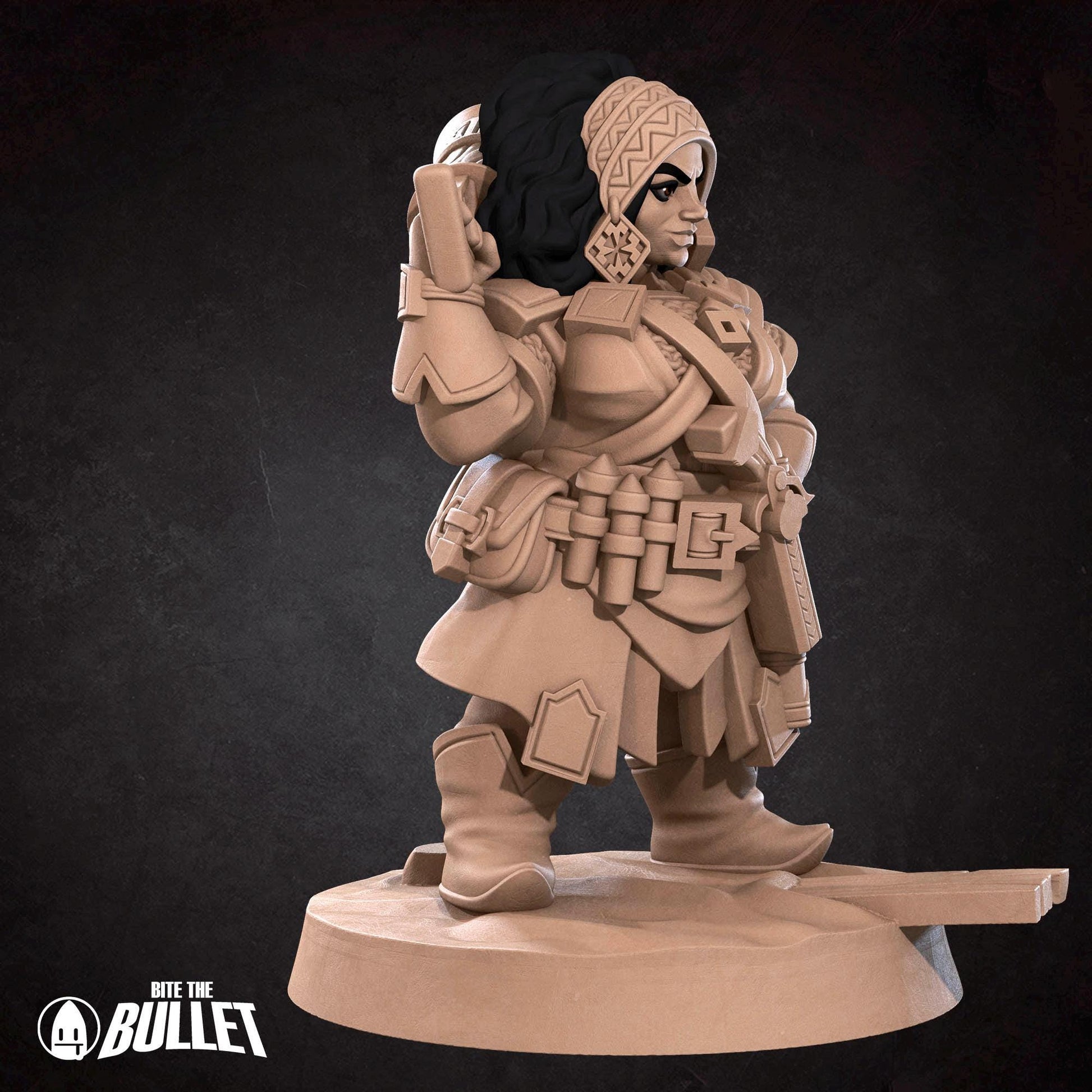 Dwarf Gunslinger | Iconic Heroes | Bite The Bullet | 35mm Scale | Resin Printed Tabletop RPG Miniature Figures | DND | 5E