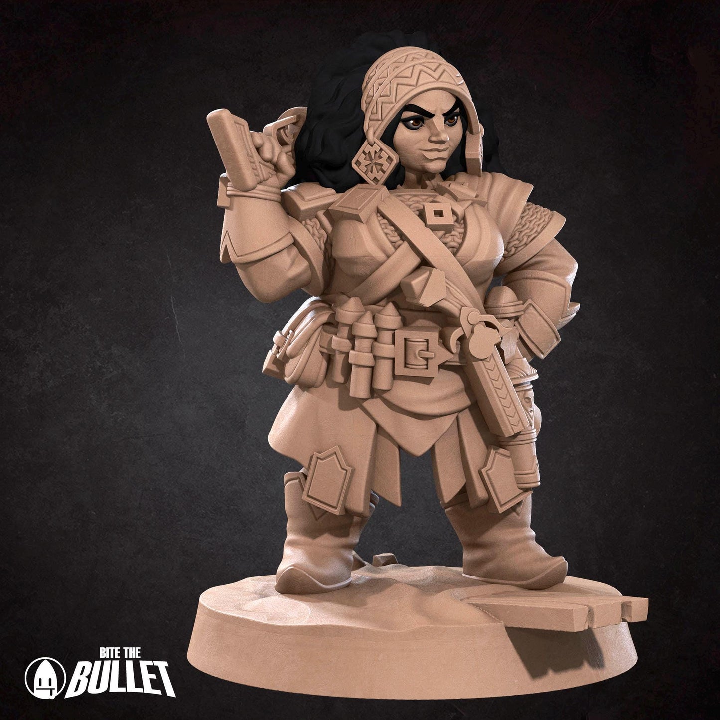 Dwarf Gunslinger | Iconic Heroes | Bite The Bullet | 35mm Scale | Resin Printed Tabletop RPG Miniature Figures | DND | 5E