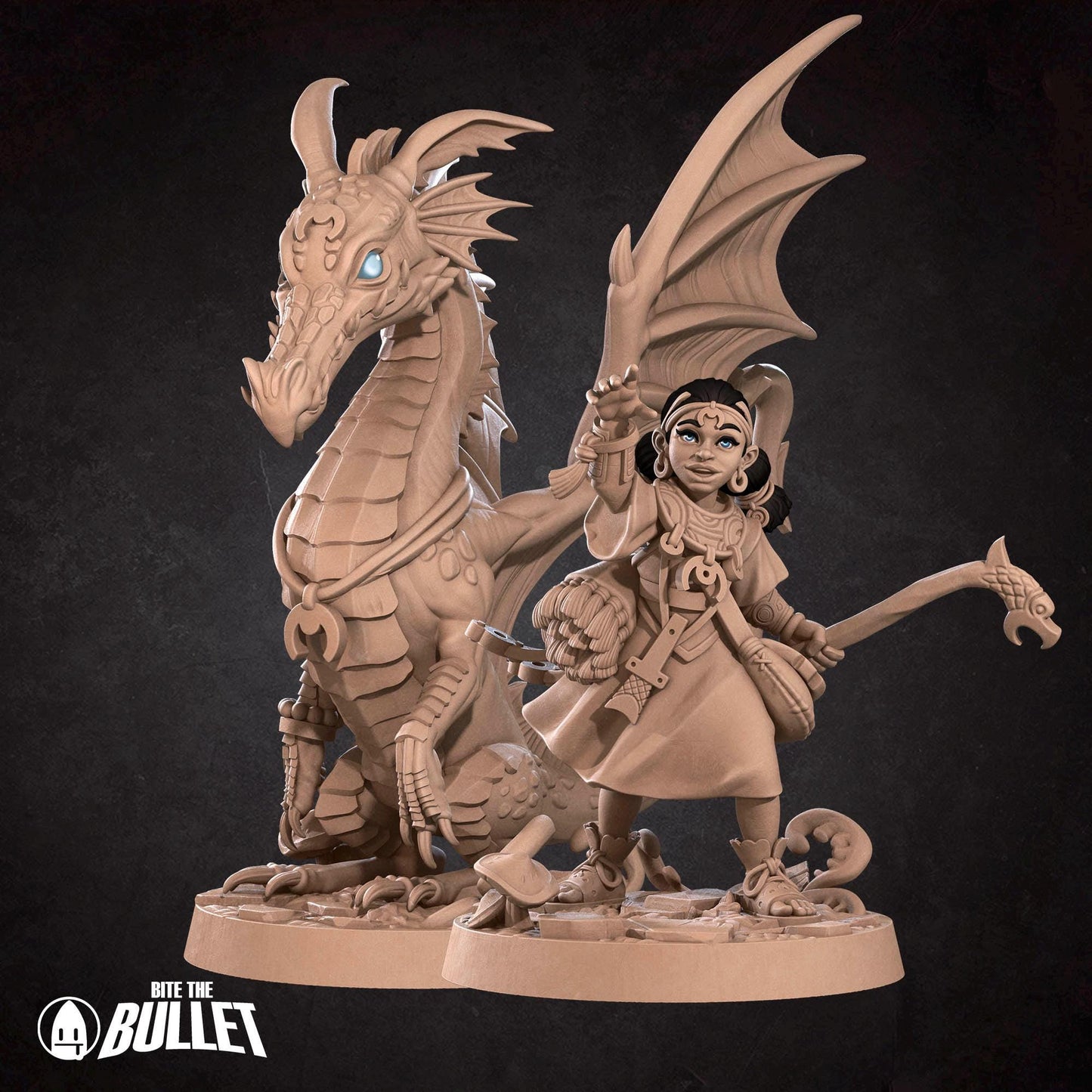 Human Summoner With Young Dragon | Iconic Heroes | Bite The Bullet | 35mm Scale | Resin Printed Tabletop RPG Miniature Figures | DND | 5E