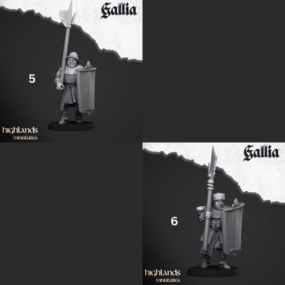 Gallia Men At Arms | Gallia | Highland Miniatures | 32mm Scale Resin Tabletop RPG Figures for Roleplaying and Wargaming
