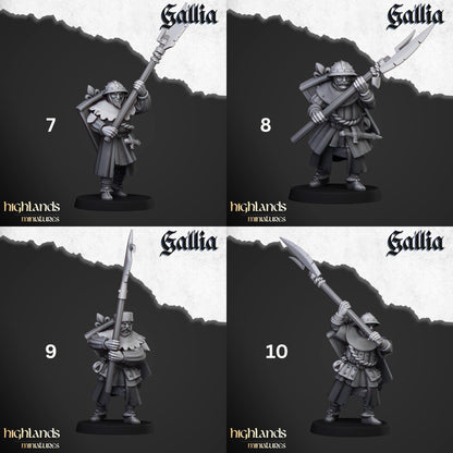 Gallia Men At Arms | Gallia | Highland Miniatures | 32mm Scale Resin Tabletop RPG Figures for Roleplaying and Wargaming