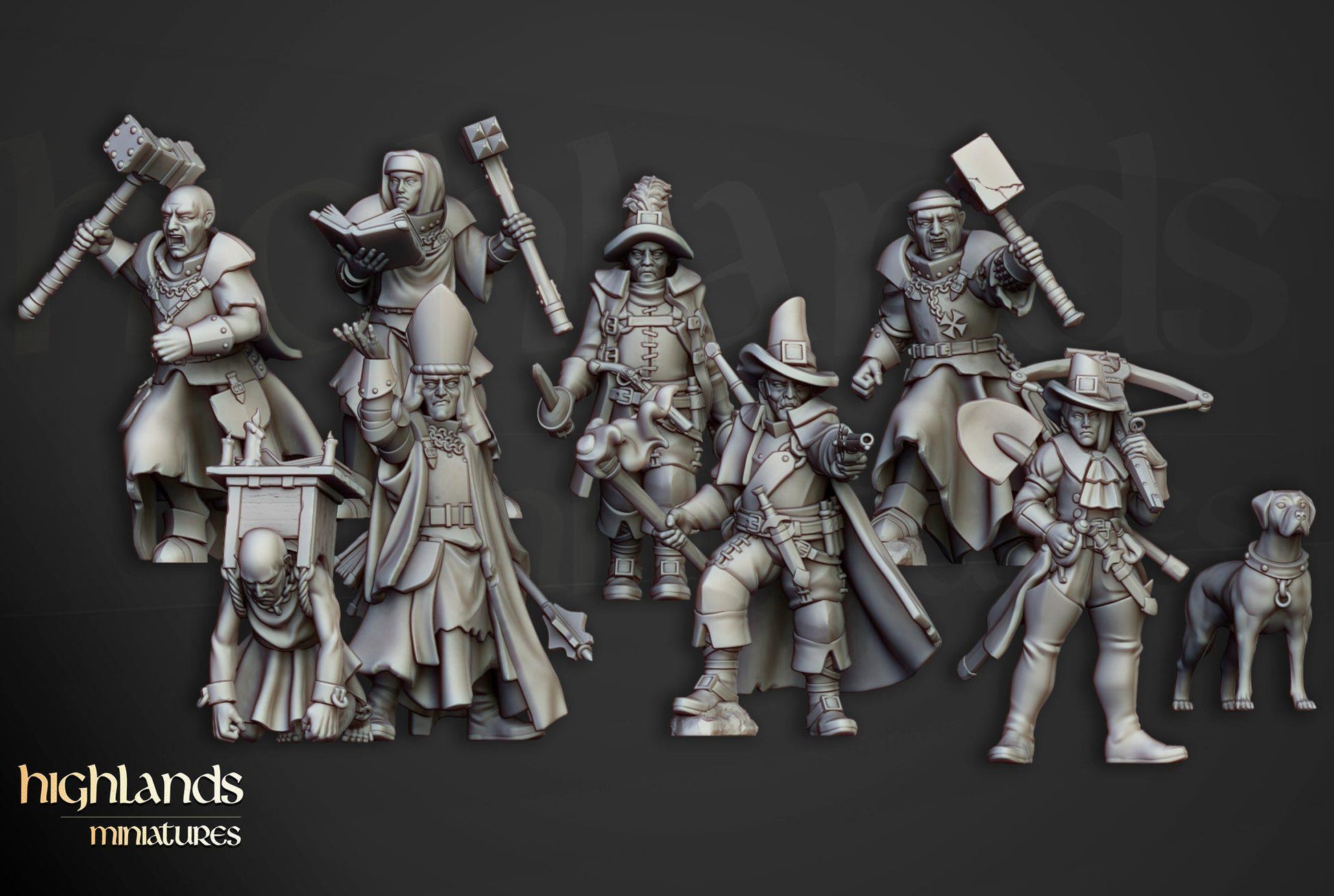 Inquisitorial Band | Sunland | Highland Miniatures | 32mm Scale Resin Tabletop RPG Figures for Roleplaying and Wargaming