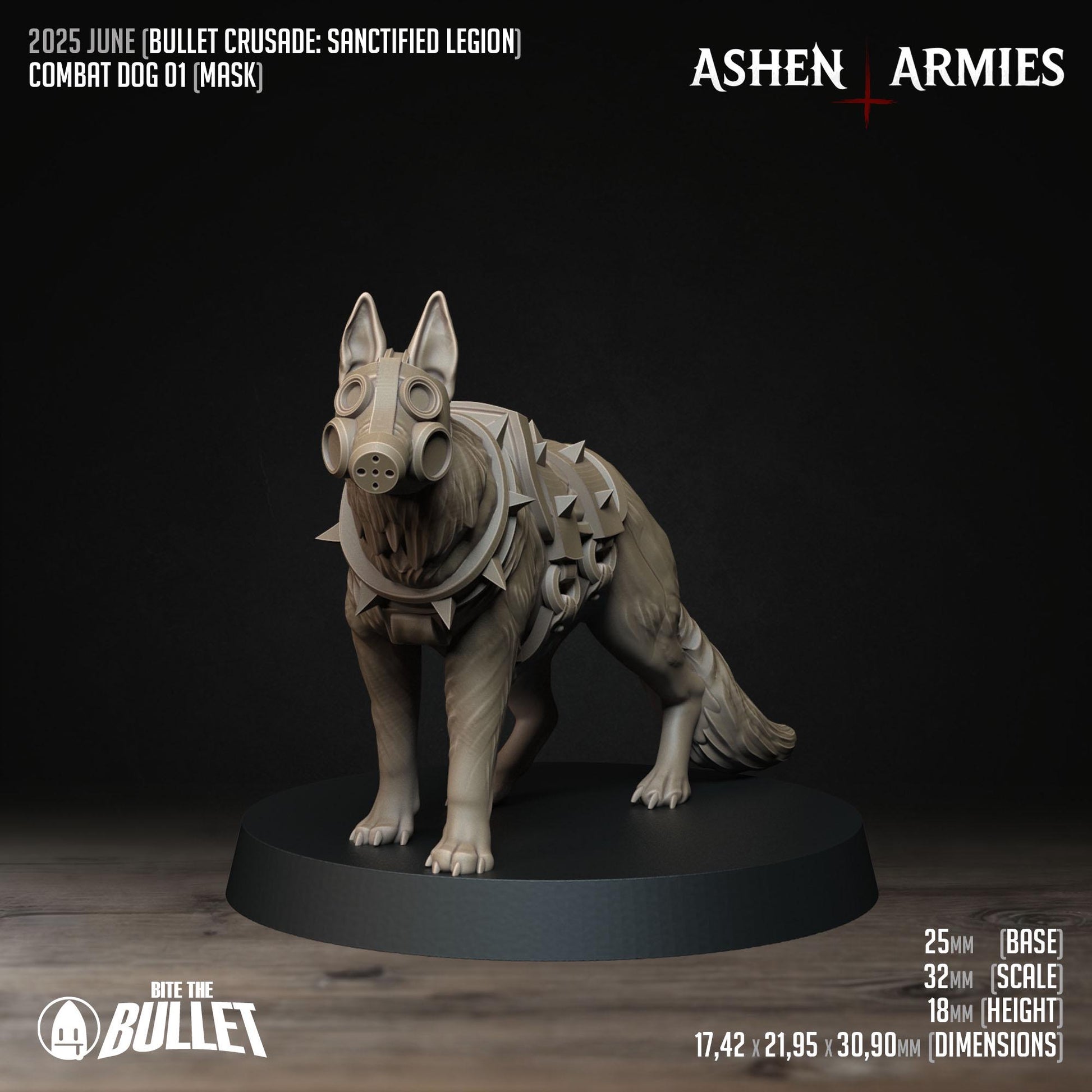 Combat Dogs | Bullet Crusade: Sanctified Legion | Bite The Bullet | 35mm Scale | Resin Printed Tabletop RPG Miniature Figures