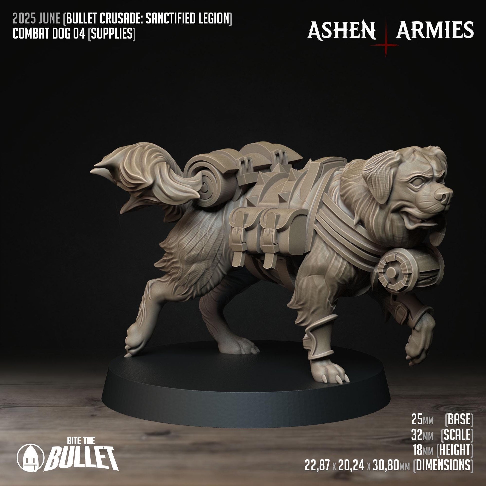 Combat Dogs | Bullet Crusade: Sanctified Legion | Bite The Bullet | 35mm Scale | Resin Printed Tabletop RPG Miniature Figures