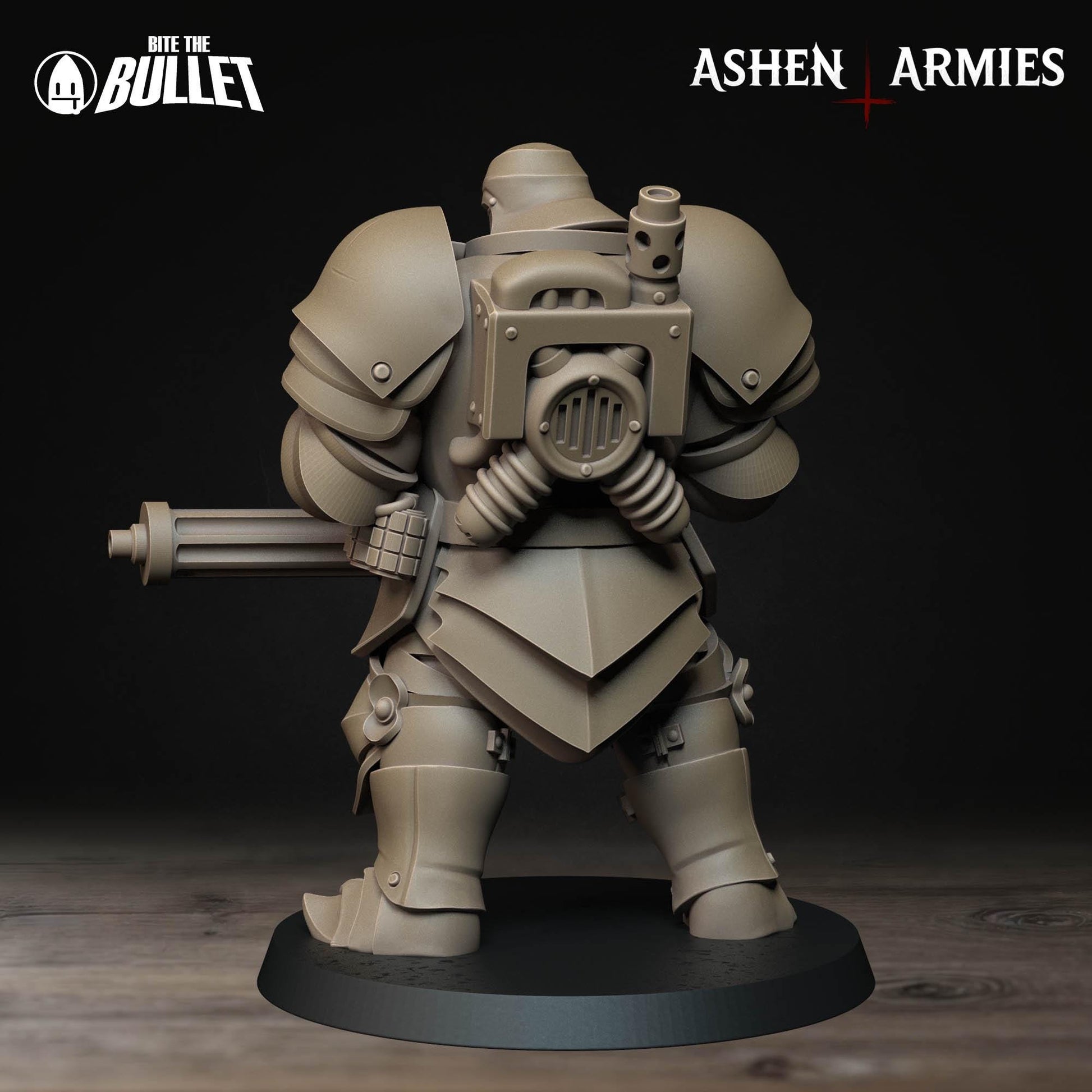 Heavy Infantry - Machine Gun | Bullet Crusade: Sanctified Legion | Bite The Bullet | 35mm Scale | 3D Printed Tabletop RPG Miniature Figures