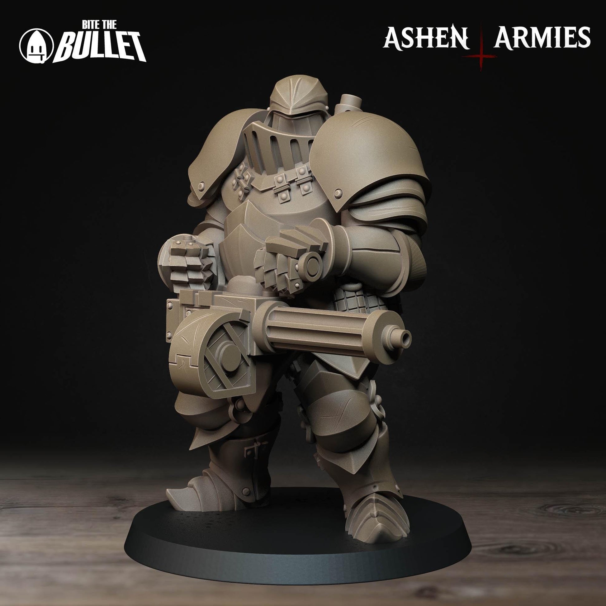 Heavy Infantry - Machine Gun | Bullet Crusade: Sanctified Legion | Bite The Bullet | 35mm Scale | 3D Printed Tabletop RPG Miniature Figures
