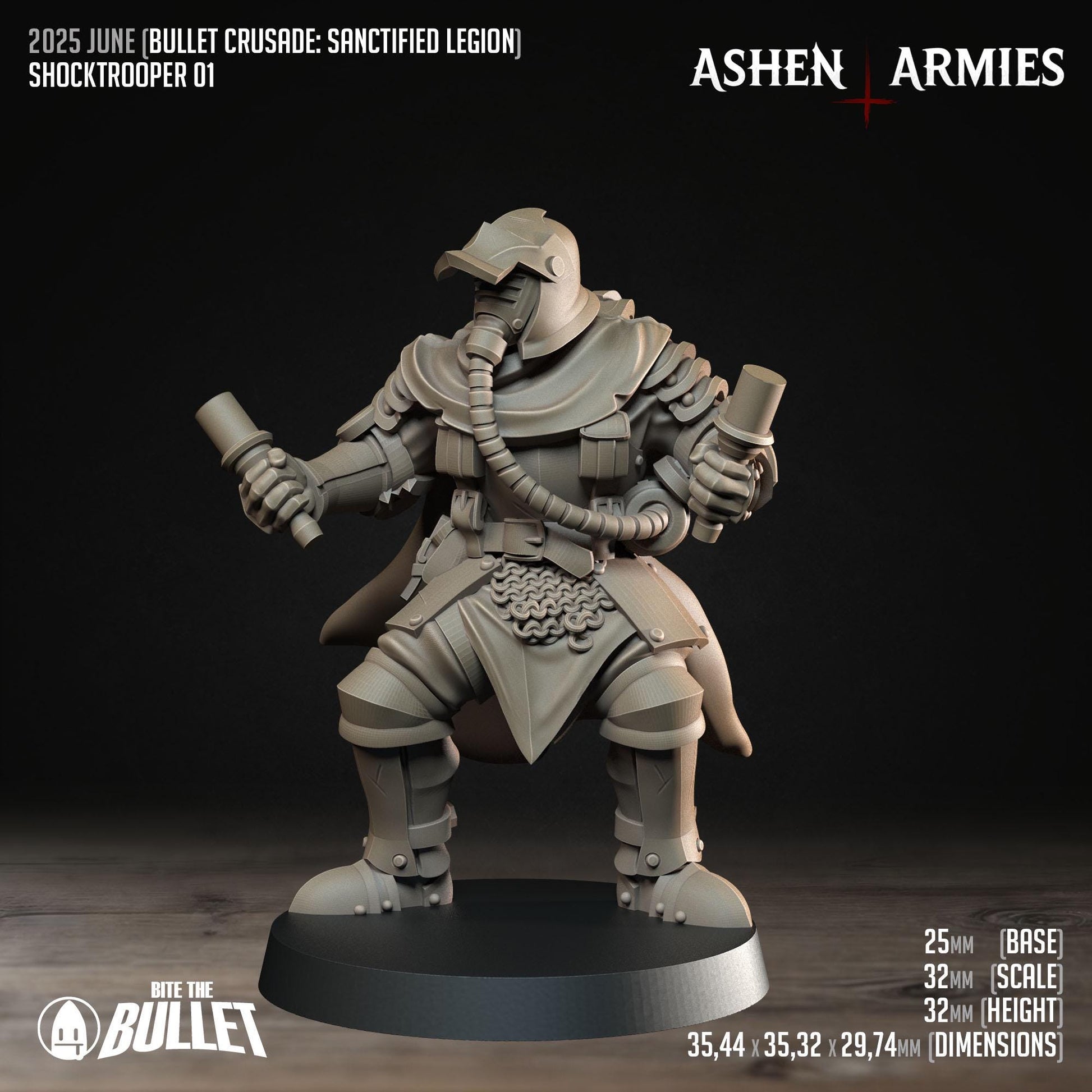 Shocktroopers | Bullet Crusade: Sanctified Legion | Bite The Bullet | 35mm Scale | Resin Printed Tabletop RPG Miniature Figures