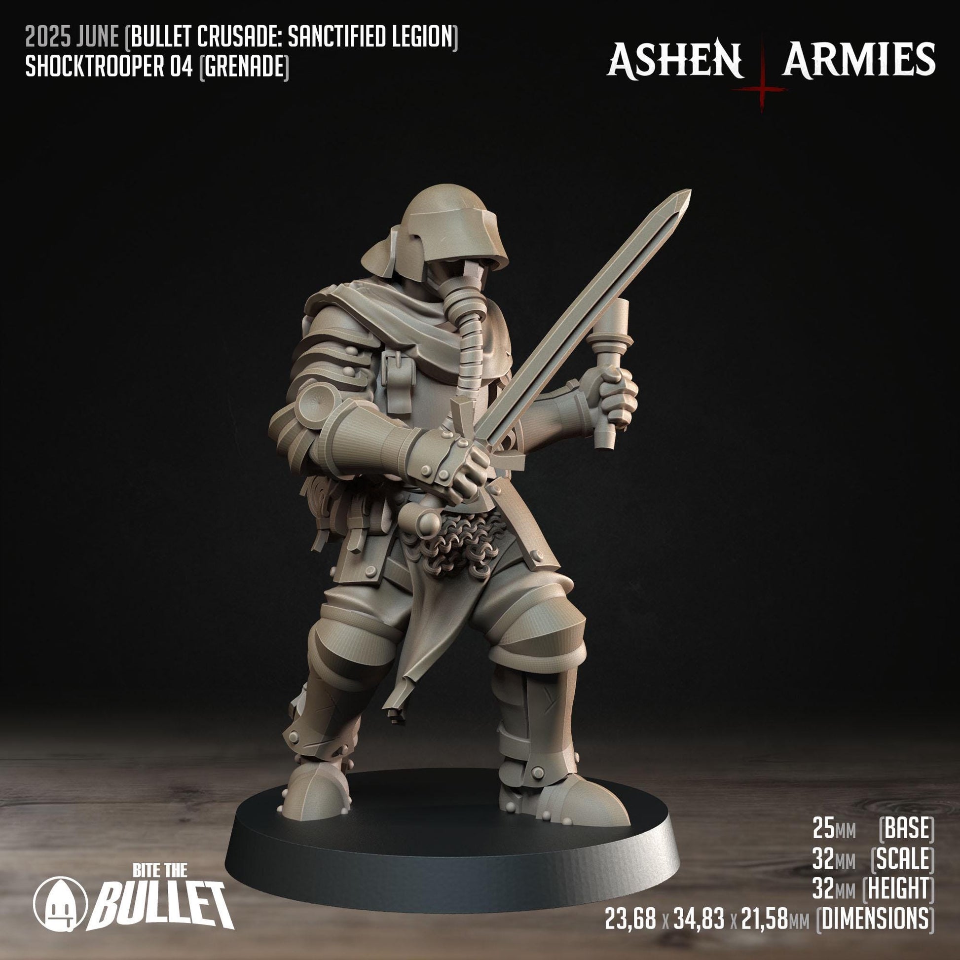 Shocktroopers | Bullet Crusade: Sanctified Legion | Bite The Bullet | 35mm Scale | Resin Printed Tabletop RPG Miniature Figures