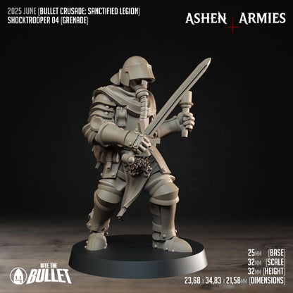 Shocktroopers | Bullet Crusade: Sanctified Legion | Bite The Bullet | 35mm Scale | Resin Printed Tabletop RPG Miniature Figures