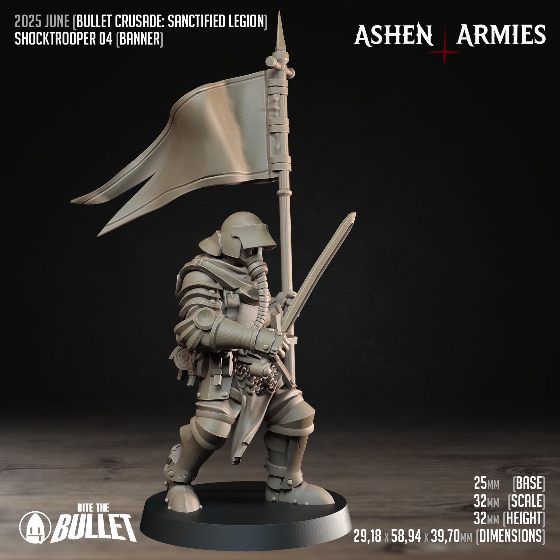 Shocktroopers | Bullet Crusade: Sanctified Legion | Bite The Bullet | 35mm Scale | Resin Printed Tabletop RPG Miniature Figures