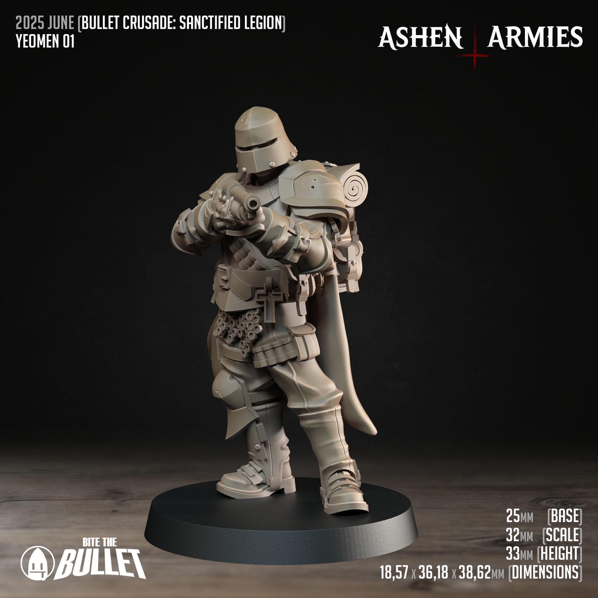 Yeomen | Bullet Crusade: Sanctified Legion | Bite The Bullet | 35mm Scale | Resin Printed Tabletop RPG Miniature Figures