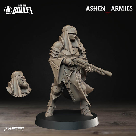 Sniper Priest - Rifle | Bullet Crusade: Sanctified Legion | Bite The Bullet | 35mm Scale | Resin Printed Tabletop RPG Miniature Figures