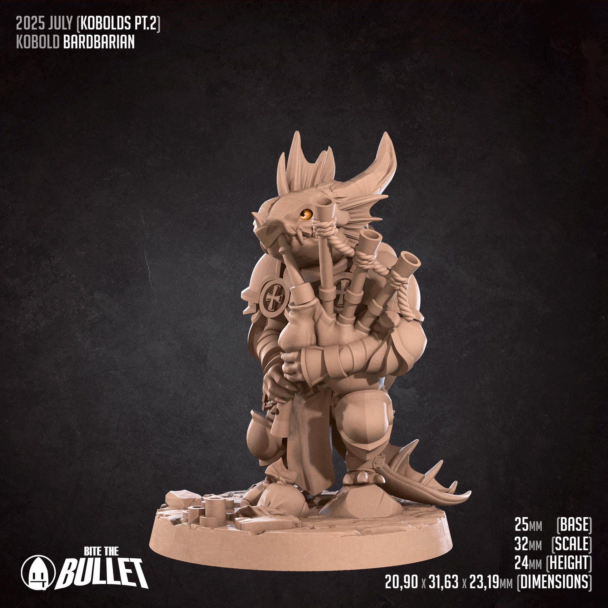 Bard-barian | Kobolds Pt. 2 | Bite The Bullet | 35mm Scale | Resin Printed Tabletop RPG Miniature Figures