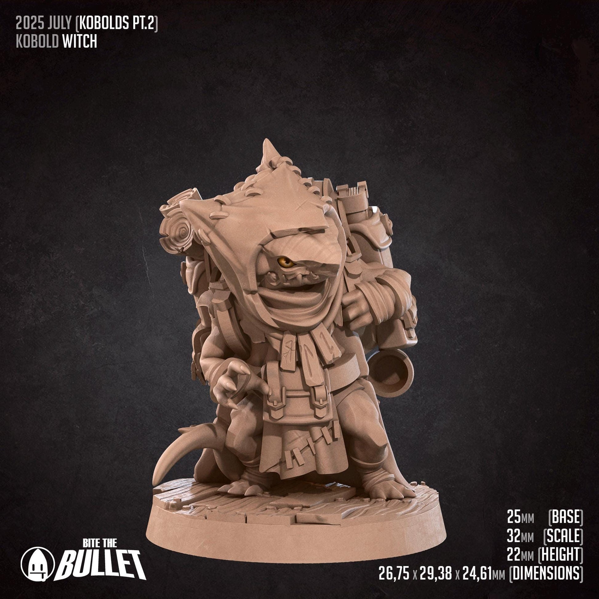 Witch | Kobolds Pt. 2 | Bite The Bullet | 35mm Scale | Resin Printed Tabletop RPG Miniature Figures