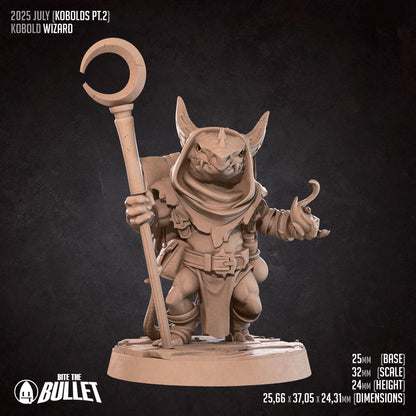 Wizard | Kobolds Pt. 2 | Bite The Bullet | 35mm Scale | Resin Printed Tabletop RPG Miniature Figures
