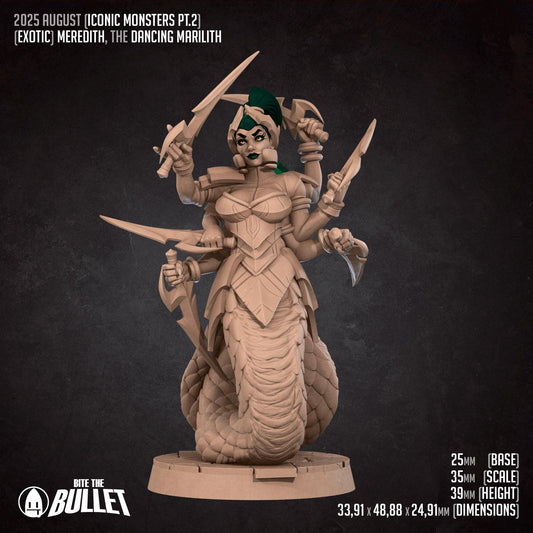 Marilith | Iconic Monsters Pt. 2 | Bite The Bullet | 35mm Scale | Resin Printed Tabletop RPG Miniature Figures