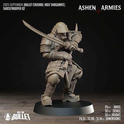 Shocktroopers | Bullet Crusade: Holy Shogunate | Bite The Bullet | 35mm Scale | Resin Printed Tabletop RPG Miniature Figures