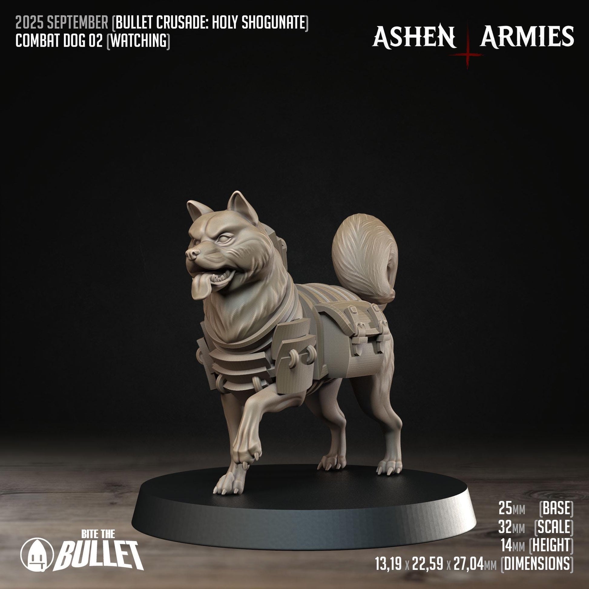 Combat Dogs | Bullet Crusade: Holy Shogunate | Bite The Bullet | 35mm Scale | Resin Printed Tabletop RPG Miniature Figures