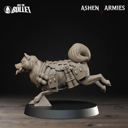 Combat Dogs | Bullet Crusade: Holy Shogunate | Bite The Bullet | 35mm Scale | Resin Printed Tabletop RPG Miniature Figures