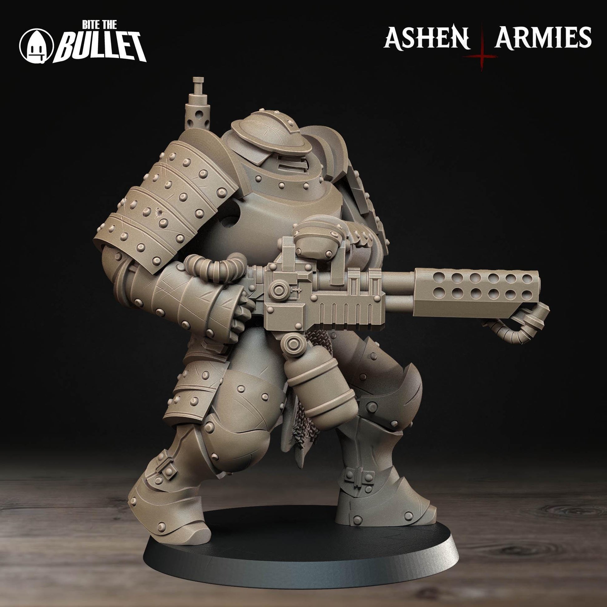 Heavy Infantry - Flamethrower | Bullet Crusade: Holy Shogunate | Bite The Bullet | 35mm Scale | Resin Printed Tabletop RPG Miniature Figures