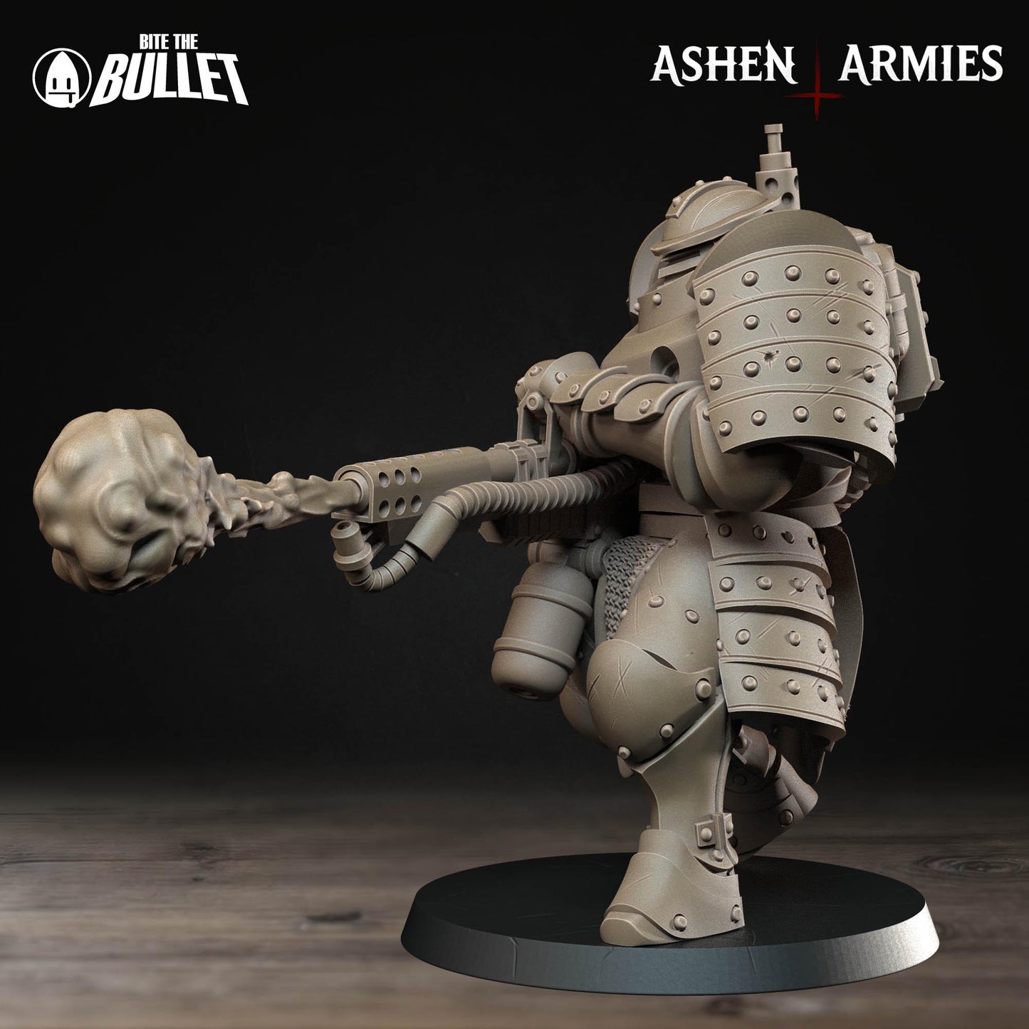 Heavy Infantry - Flamethrower | Bullet Crusade: Holy Shogunate | Bite The Bullet | 35mm Scale | Resin Printed Tabletop RPG Miniature Figures