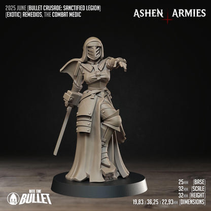 Combat Medic | Bullet Crusade: Sanctified Legion | Bite The Bullet | 35mm Scale | Resin Printed Tabletop RPG Miniature Figures