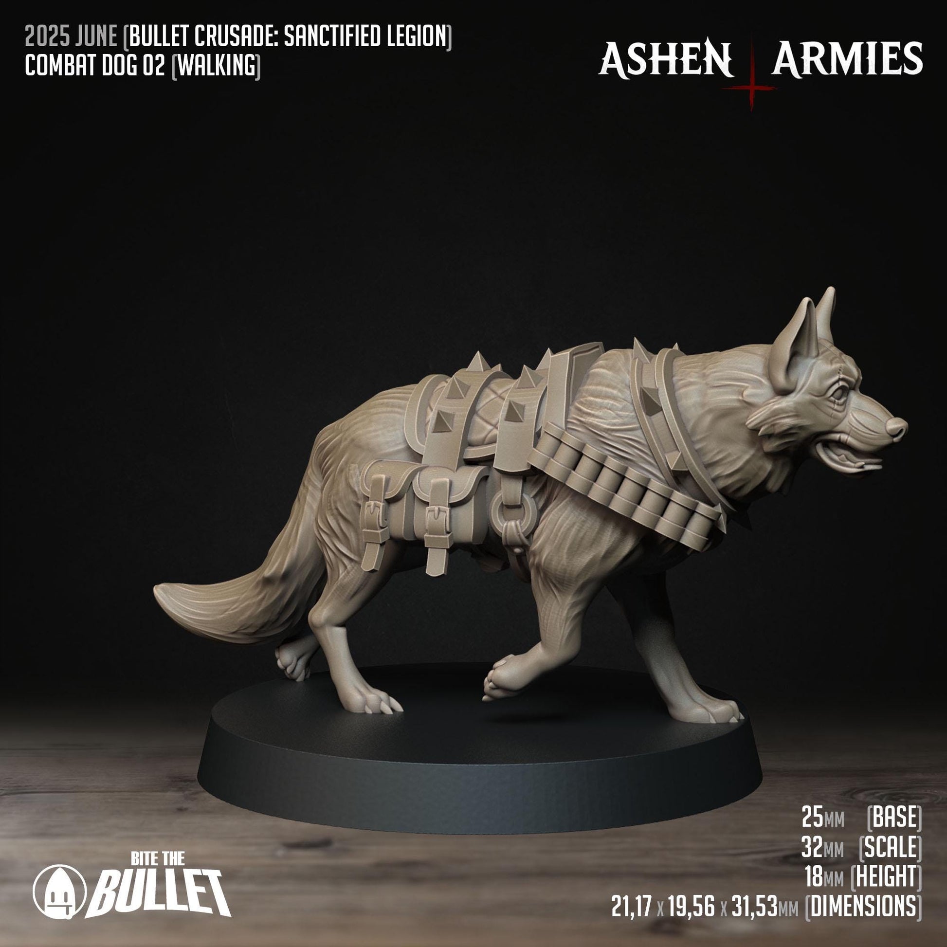Combat Dogs | Bullet Crusade: Sanctified Legion | Bite The Bullet | 35mm Scale | Resin Printed Tabletop RPG Miniature Figures