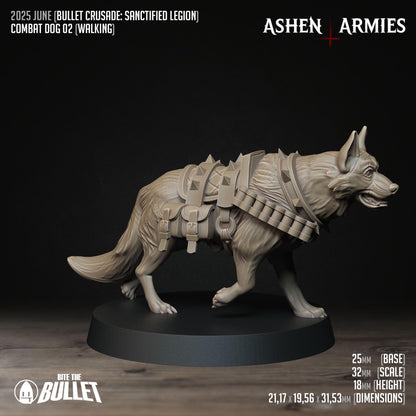 Combat Dogs | Bullet Crusade: Sanctified Legion | Bite The Bullet | 35mm Scale | Resin Printed Tabletop RPG Miniature Figures